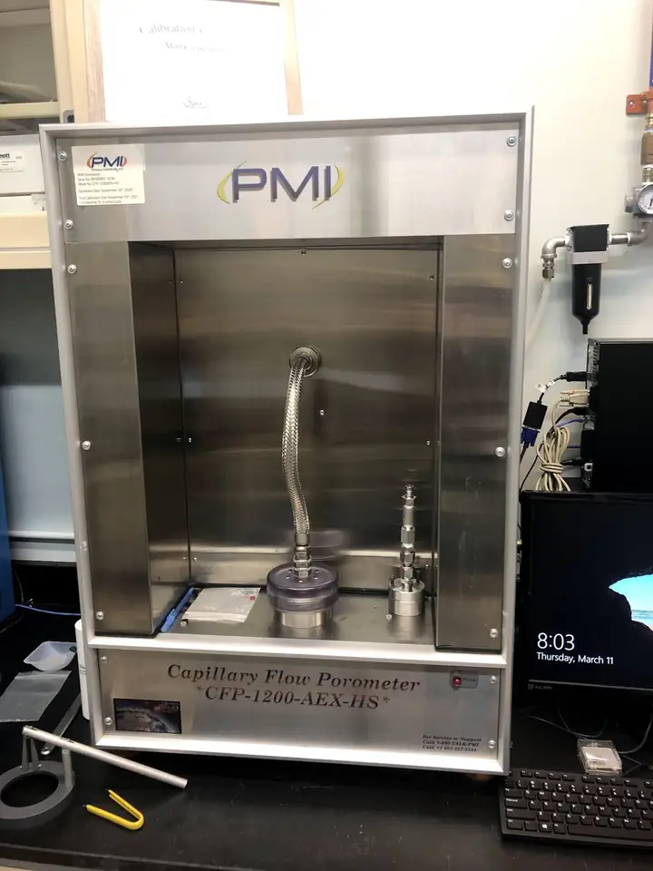 Capillary flow porometer: archived work image 1