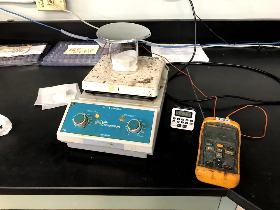 Heating the epoxy to make it cure quicker: archived work image 1